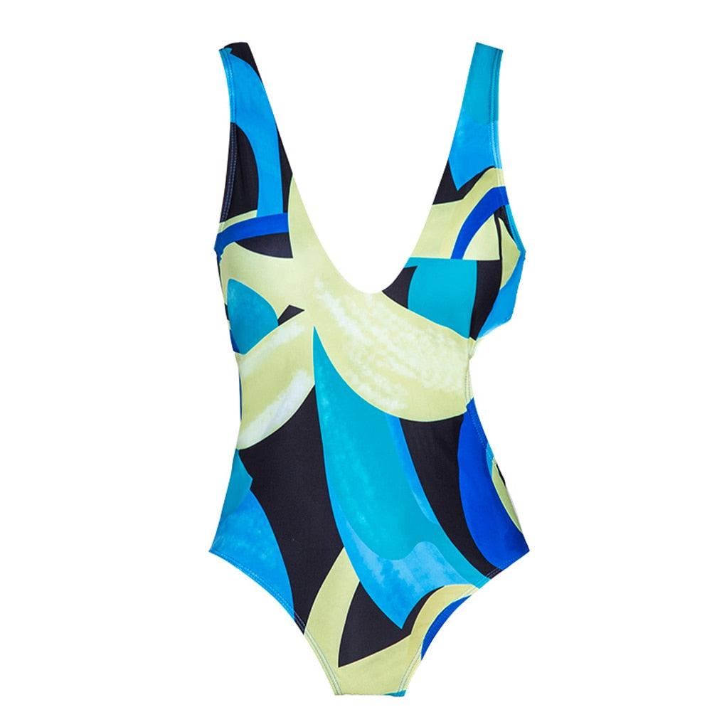 Abstract Monokini Brazilian Swimsuit - ODDSALTBoutique