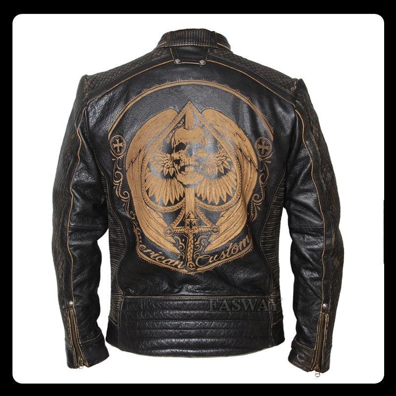 Vintage Motorcycle 100% Leather Jacket - ODDSALTBoutique