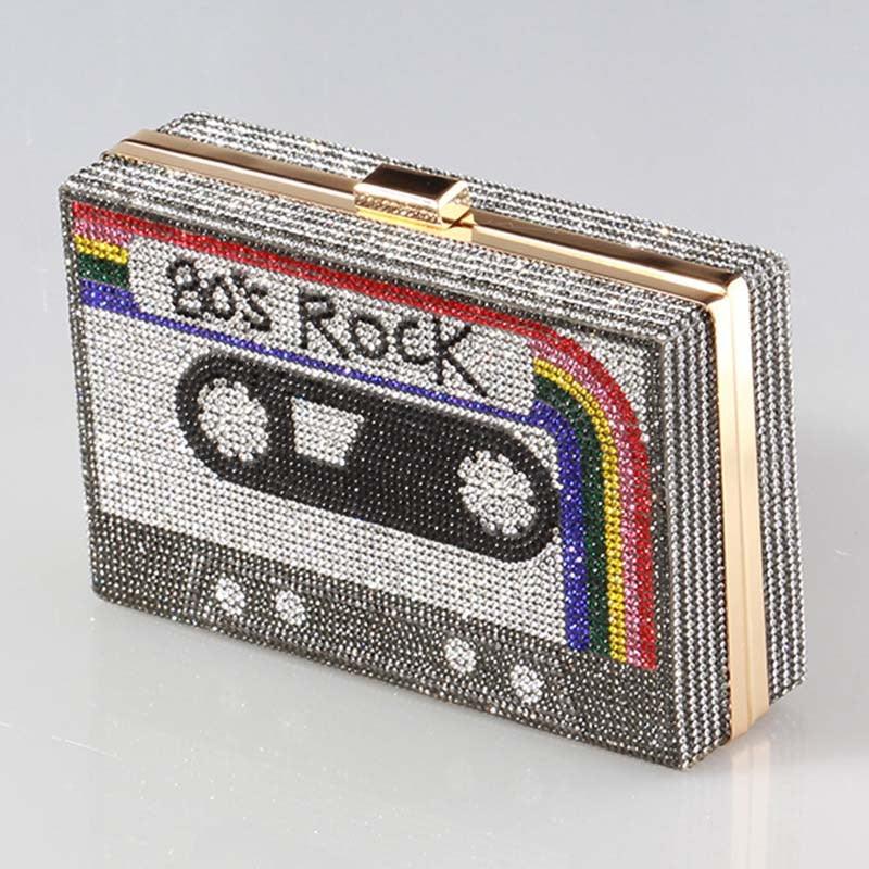 80's rock Bling Cassette Clutch - ODDSALTBoutique