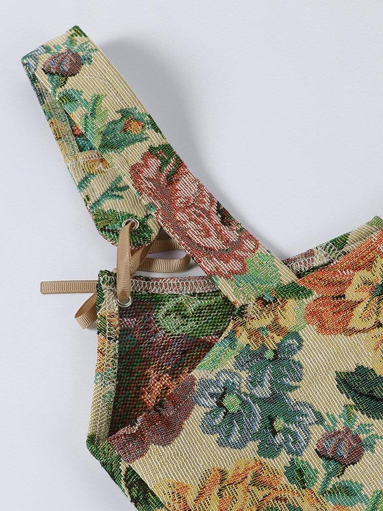 Vintage Floral Cropped Corset - ODDSALTBoutique
