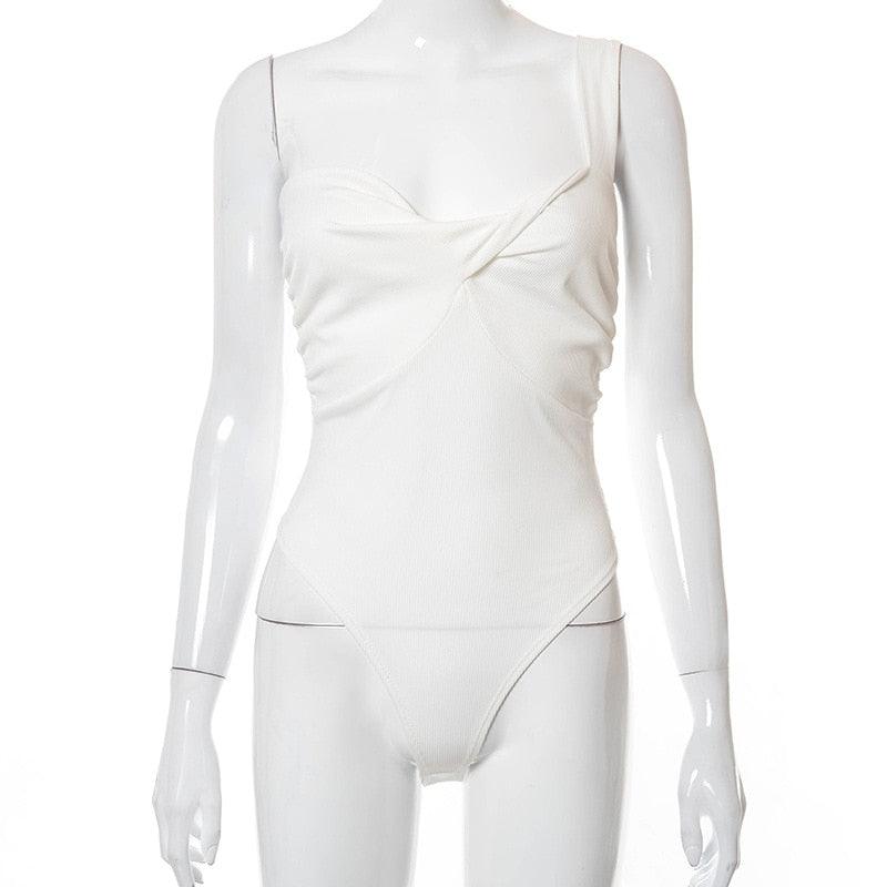 Ribbed Body-con Class Shoulder Bodysuit - ODDSALTBoutique
