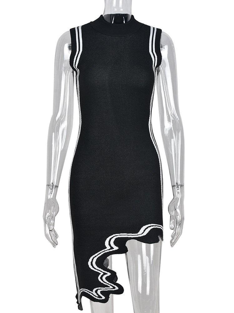 Sleeveless Asymmetrical Mod Dress - ODDSALTBoutique